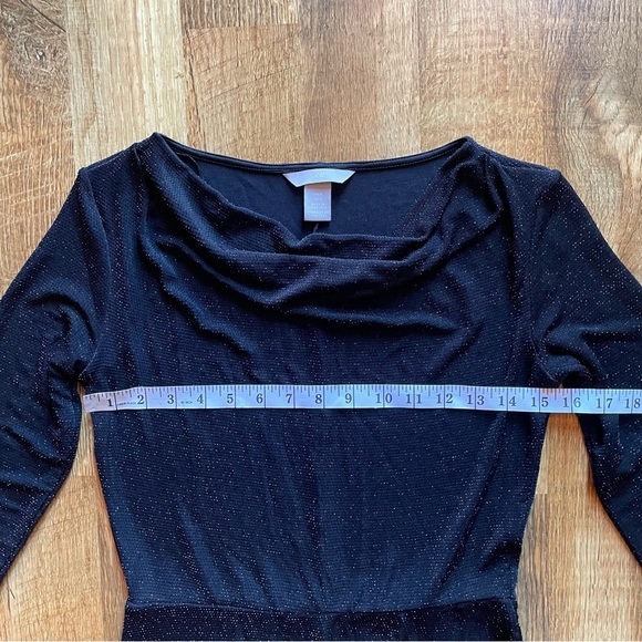 H&M‎ Black and Gold Ribbed Cowl Neck Sheath Dress - Picture 5 of 9